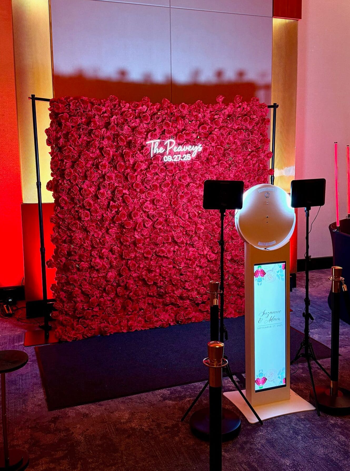 luxury wedding photo booth setup Massachusetts